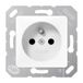 Jung Wandcontactdoos, Frans/Belgisch systeem, SAFETY+, thermoplast, 50 x 50 mm, alpinewit