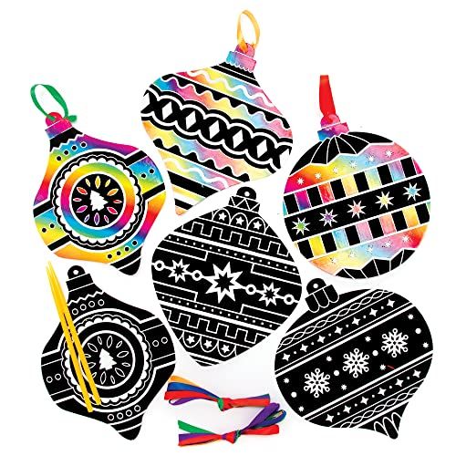 Baker Ross FC106 Kerstbal Kras Kunst Kerstversiering - Pak van 10