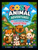 Cozy Animal Adventures: 50 Cute Coloring Pages for Kids Ages 4-8