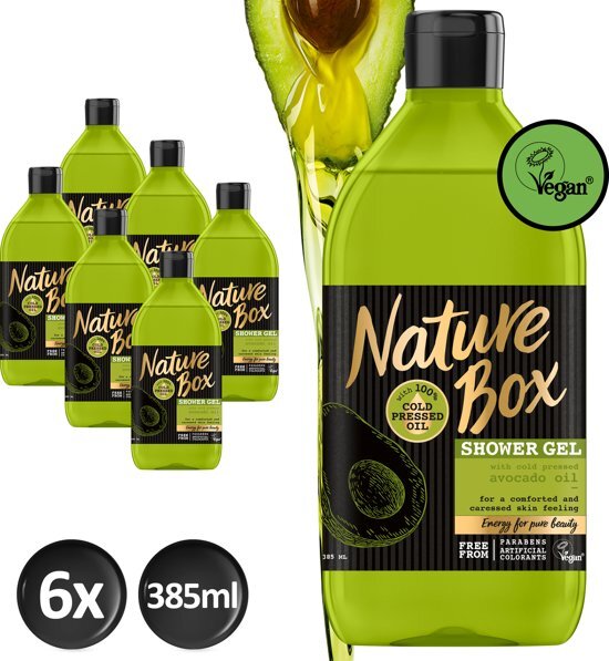 Nature Box Avocado Douchegel 385ml - 6 stuks - Voordeelverpakking