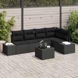 vidaXL Tuinbank Set met opslag Zwart polyrattan