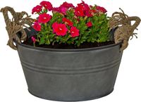 Mega Collections Old Rope Plantenpot Zink Antraciet D30 x H14 cm