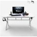 Egli Bureau Gamer Ergonomique 160x60cm En Carbone Hydrofuge – Support Casque Et Porte-gobelet – Conception Stable Et Durable – Charge Max 100kg