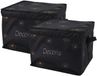 Decoris Kerstballen opbergbox - 2x - groen - 34 x 34 x 20 cm - opvouwbaar - polyester