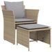 Syfax Tuinstoel met voetenbank poly rattan beige