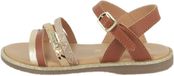 Dresco Inaya sandale plate en cuir pour femmes, taille 33, marron