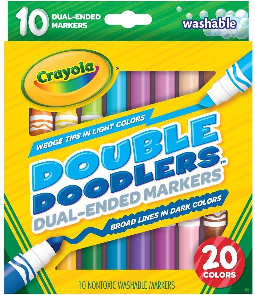 crayola - Double Doodlers - dubbelzijdige markers - met 20 kleuren!