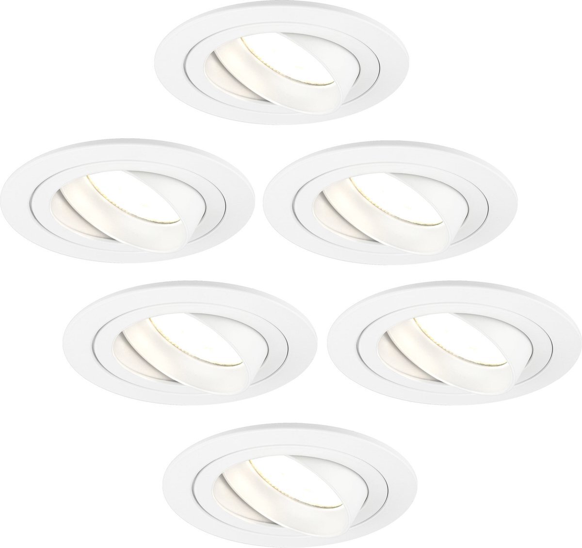 LEDVION Dimbare LED inbouwspots Wit - Tokyo - 5W - 2700K - ø92mm - 6 pack