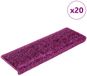 vidaXL - Tapis d'escalier - 20 pièces - 65x21x4 cm - Violet - Bord rectangulaire