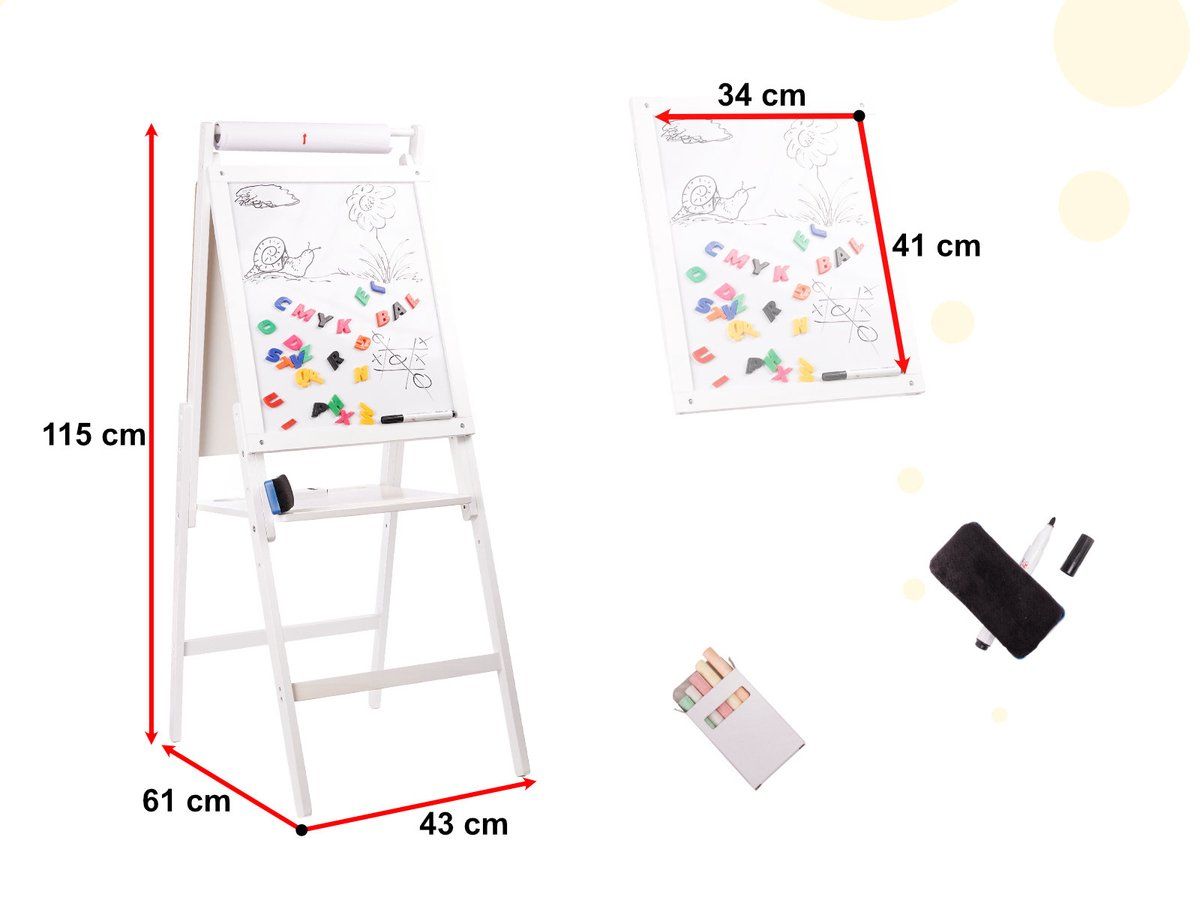 Kontext Panda Magnetisch houten krijtbord wit XXL