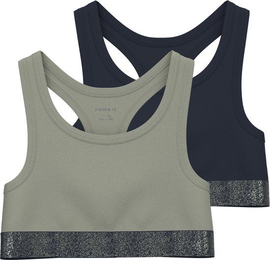 NAME IT NKFSHORT TOP 2P NOOS Meisjes Ondergoed - Seagrass - Maat 158/164