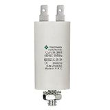 Aanzetcondensator voor elektrische motoren, 450V, capaciteit: 12µF, 4-pins / M8