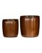 House Doctor Set de pots Groove marron grand (Gris, Métal)