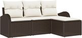 vidaXL - Banc de jardin - Ensemble - Marron - poly - rotin