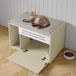 Garvee Kattenbakmeubel van hout, groot, geventileerd, met klapdeur, verborgen kattenbak voor grote katten, bescherming tegen honden en elegant decor, houtkleur