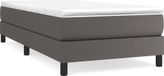 Lit avec matelas cuir artificiel gris 90x200 cm