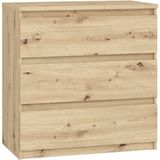 Aucune CHELSEA ladekast 3 laden - 77,2 cm - Artisanaal eiken decor
