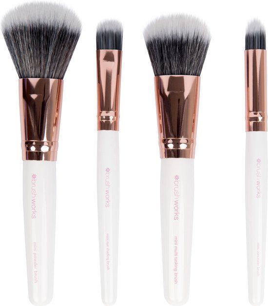 Brushworks Travel Makeup Brush Set - White