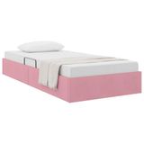 vidaXL Ottoman Bedframe met opslag Roze 90 x 190 cm Fluweel