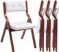 Vevor Opvouwbare Tuinstoel met Gevoerd Kussen/Houten Frame, 4 Stuks, Wit