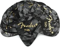 Fender 351 Premium Celluloid Picks Thin Black Moto 12 Pack