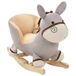 Hobbeldier donkey with backrest 60x32x55 cm plush grey