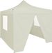 vidaXL Tente de réception avec 4 parois pliable 2x2 m acier crème