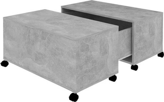 vidaXL Salontafel 75x75x38 cm Hout Betongrijs