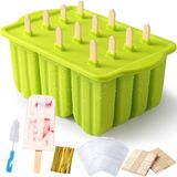 Merkloos / Sans marque MTTProducts - Silicone Ice Molds - Popsicle Moulds - Herbruikbaar en BPA-vrij - 12 Stuks - IJs Mallen voor Kinderen - Perfect voor Zomerse Traktaties