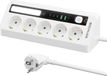 Multiprise de table avec 5 prises et 4 ports USB - Protection contre les surtensions avec lumière LED - Maison (blanc)