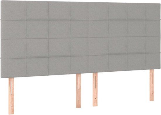 vidaXL Hoofdbord Lichtgrijs 200x5x118/128 cm Stof