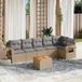 Maison Exclusive - Ensemble de meubles de jardin 7 pièces avec canapé et coussins, beige, en polyrotin