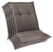 Beautissu HighLux NL Set van 4 kussen lage rug kussen 105x50x7cm outdoor zitkussen voor tuinstoel taupe