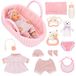 Mignonne poupée bébé 30 cm avec sac de transport et accessoires