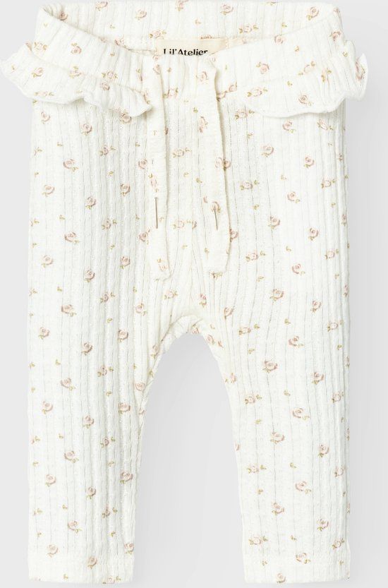 LIL' ATELIER NAME IT NBFHULLA SLIM LEGGINGS LIL - Baby - Leggings - Gebloemd - Wit - 68