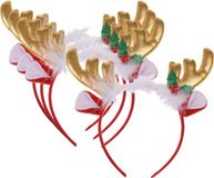 Home & Styling Diadeems - 4x - rendier gewei met oren - goud - polyester