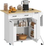 HOMCOM Keukeneiland - MDF - Wit - 119,5 x 74 x 94,5 cm