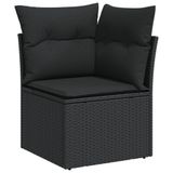 vidaXL 10-delige Loungeset met Kussens, Poly Rattan, Zwart