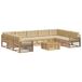 vidaXL - Buiten - bank - set - 10 - st - Wit - en - Beige - Massief - Acacia - Hout