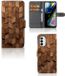 B2Ctelecom Book Case voor Motorola Moto G52 | Moto G82 Wooden Cubes