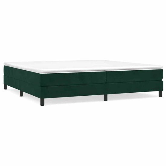 vidaXL Boxspring met matras fluweel donkergroen 200x200 cm