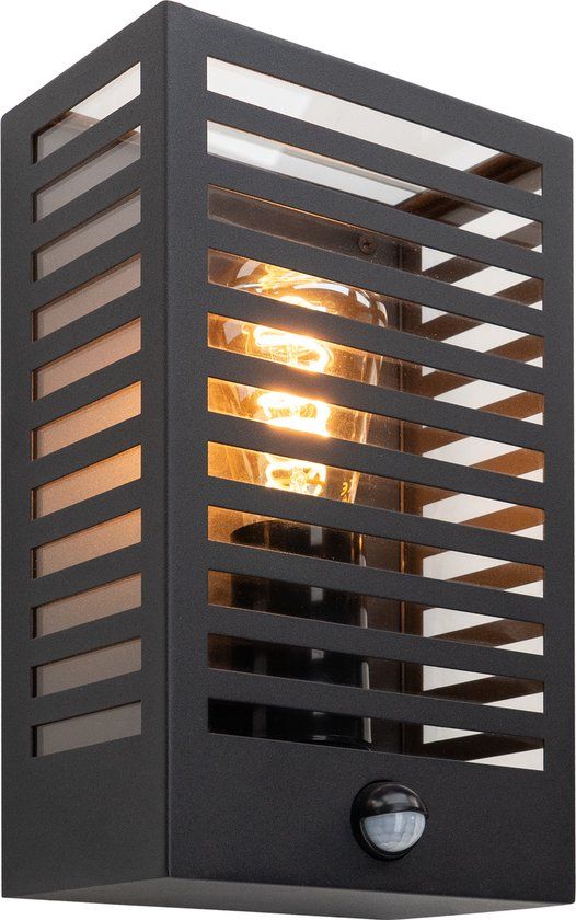 EGLO Alamonte 3 Wandlamp Buiten - E27 - 29,5 cm - Sensor - Zwart