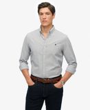 Superdry Homme Chemise Oxford Manches Longues Coupe Décontractée Grey Taille: M