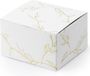 PartyDeco cadeaudoosje Nature - Bruiloft bedankje - 10x - wit/goud - papier - 6 x 4 cm