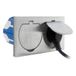 Zenitech Dubbel stopcontact 16 A 2P+T, geborsteld aluminium afwerking, IP55, met aluminium installatiebox