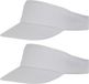 Bullet Sunvisor zonneklep voor volwassenen - 2x stuks - Wit - Katoenen verstelbare zonneklep - Dames/heren