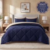 Sleep comfy Nova Bedtextile BV Sleep Comfy - Reverse Dekbed - 140x200 cm - Navy & Sand - met 1 Kussensloop 60x70 cm