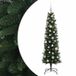 vidaXL Smalle kunstkerstboom met kerstballen 150 cm 150 LED's Warmwit