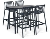Domani Furniture Barset 4 personen 150 cm Kunststof Grijs