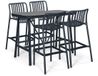Domani Furniture Barset 4 personen 150 cm Kunststof Grijs